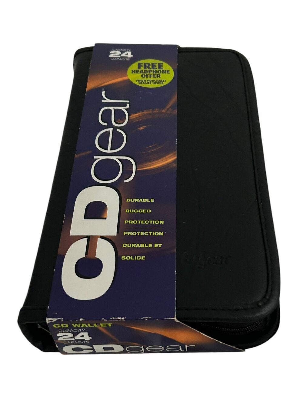 Vtg Y2K NEW CDGear 24 Capacity Rugged Durable CD DVD Wallet Blk Case Logic Style